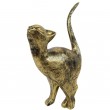 Statue en résine CHAT origami patine dorée antique - 46 cm