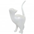 Statue chat en résine origami blanc 46 cm