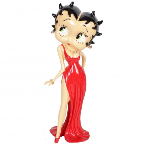 Statue en résine 38 cm Betty boop a la robe rouge