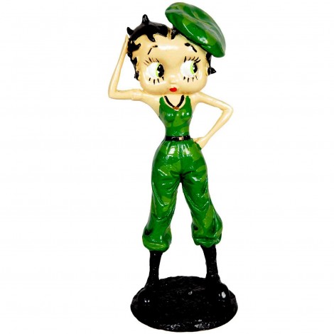 Statue en résine 31 cm Betty boop militaire