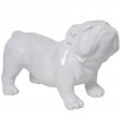 Statue en résine CHIEN bouledogue anglais blanc aspect poil - 60 cm