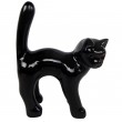 Statue chat en résine queue droite noir 35 cm