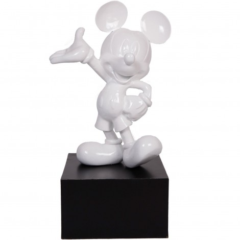Statue en résine Mickey de couleur blanche 80 cm