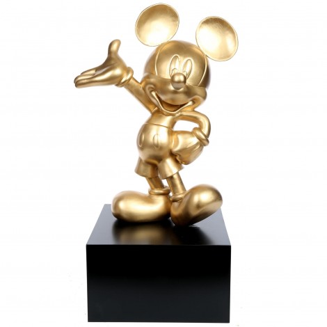 Statue en résine Mickey de couleur dorée 80 cm
