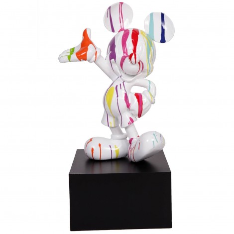 Statue en résine Mickey multicolore fond blanc 80 cm