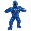 Statue gorille résine origami singe donkey kong bleu 40 cm