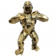 Statue gorille résine origami singe doré antique 40 cm