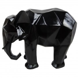 Statue éléphant en origami noir - 40 cm