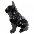 Statue en résine bouledogue français assis origami noir - 30 cm