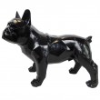 Statue en résine bouledogue français debout origami noir - 40 cm