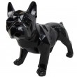 Statue en résine bouledogue français debout origami noir - 40 cm