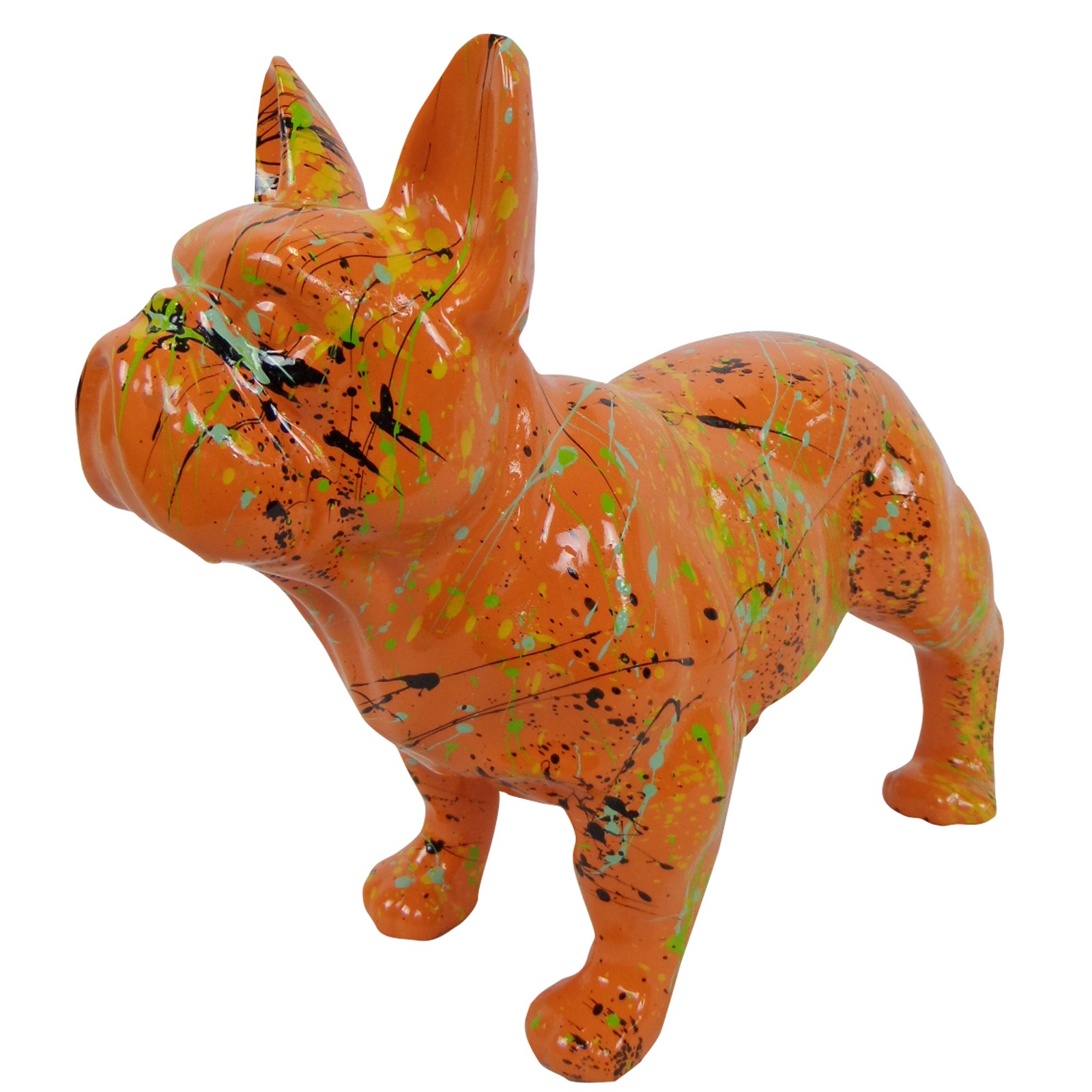 Starnearby Plateau Clé Entrée Bouledogue - Statue Bulldog Vide-Poche En Résine, Organisateur Élégant Pour Clés Et Objets