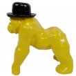 Statue en résine singe gorille jaune en origami - 25 cm