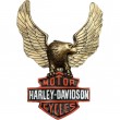 Statue aigle panneau en relief style Harley Davidson en résine 65 cm