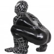 Statue en résine spiderman accroupi noir 60 cm