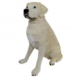 Statue CHIEN labrador ASSIS beige - 90 cm