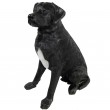 Statue CHIEN labrador ASSIS noir- 90 cm