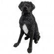 Statue CHIEN labrador ASSIS noir- 90 cm