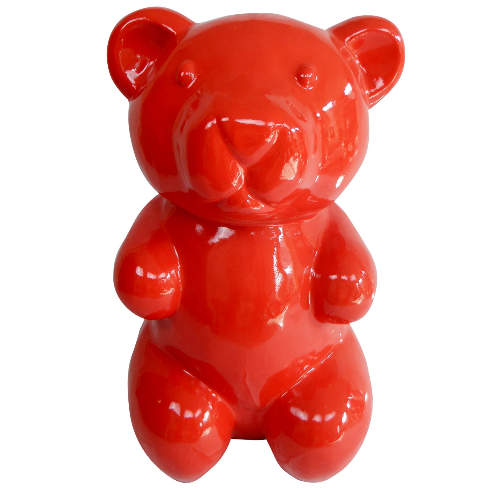 Grande Statue Ours Rouge En Résine XXL – Hauteur 100 Cm – Décoration Intérieure