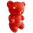 Statue en résine ours rouge XXL - 100 cm
