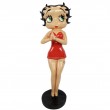 Statue résine Betty Boop rouge mains jointes 86 cm