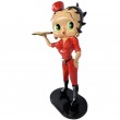 Statue en résine Betty Boop serveuse en habits rouge 95 cm