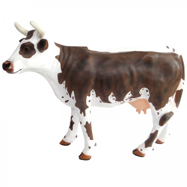 Statue en résine vache avec cloche 125 cm 