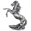 Statue cheval en résine cabré argenté - 90 cm