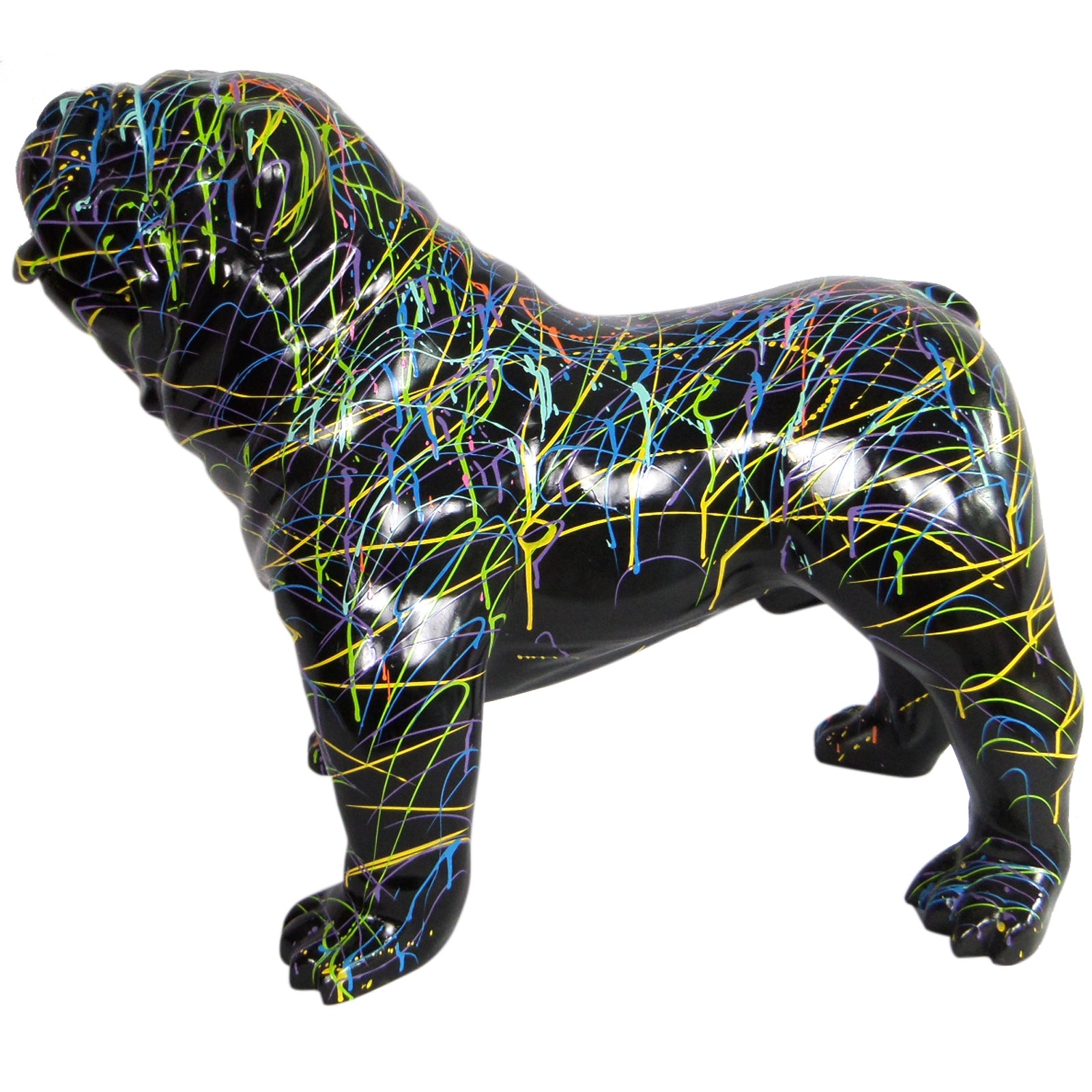 Bouledogue Statue Statue Chien Bouledogue Français Vert En Résine - Hadrien - 27 Cm Décoration Bouledogue Français Résine