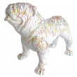 Statue en résine CHIEN bouledogue anglais multicolore fond blanc - 90 cm