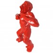 Statue origami en résine rouge gorille singe donkey kong 40 cm