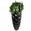 Cache pot jardinière design en résine de couleur noire 87 cm