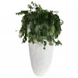 Cache pot jardinière design en résine striée de couleur blanc 70 cm