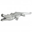 Statue crocodile en résine couleur argent - 100 cm