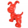 Statue en résine chien snoopy debout rouge - 27 cm