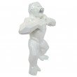 Statue en résine origami gorille singe méchant blanc debout 80 cm