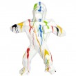 Statue gorille résine origami singe méchant multicolore fond blanc 80 cm