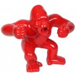 Statue en résine gorille singe agressif rouge 36 cm