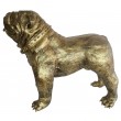 Statue en résine CHIEN bouledogue anglais doré antique - 90 cm