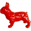 Statue chien bouledogue Français en résine rouge 85 cm