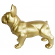 Statue chien bouledogue Français en résine dorée 85 cm