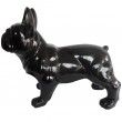 Statue chien bouledogue Français en résine noire 85 cm