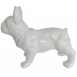 Statue chien bouledogue Français en résine blanche 85 cm