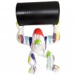 Statue gorille résine singe multicolore fond blanc avec tonneau 100 cm