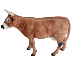 Statue en résine vache dominante marron 140 cm