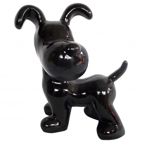 Statue en résine chien snoopy debout noir - 27 cm