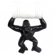 Statue gorille résine singe noir avec tonneau 45 cm