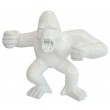 Statue gorille résine singe agressif blanc 36 cm