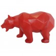 Statue ours en origami rouge gueule ouverte - 25 cm