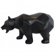 Statue ours en origami noir gueule ouverte - 25 cm